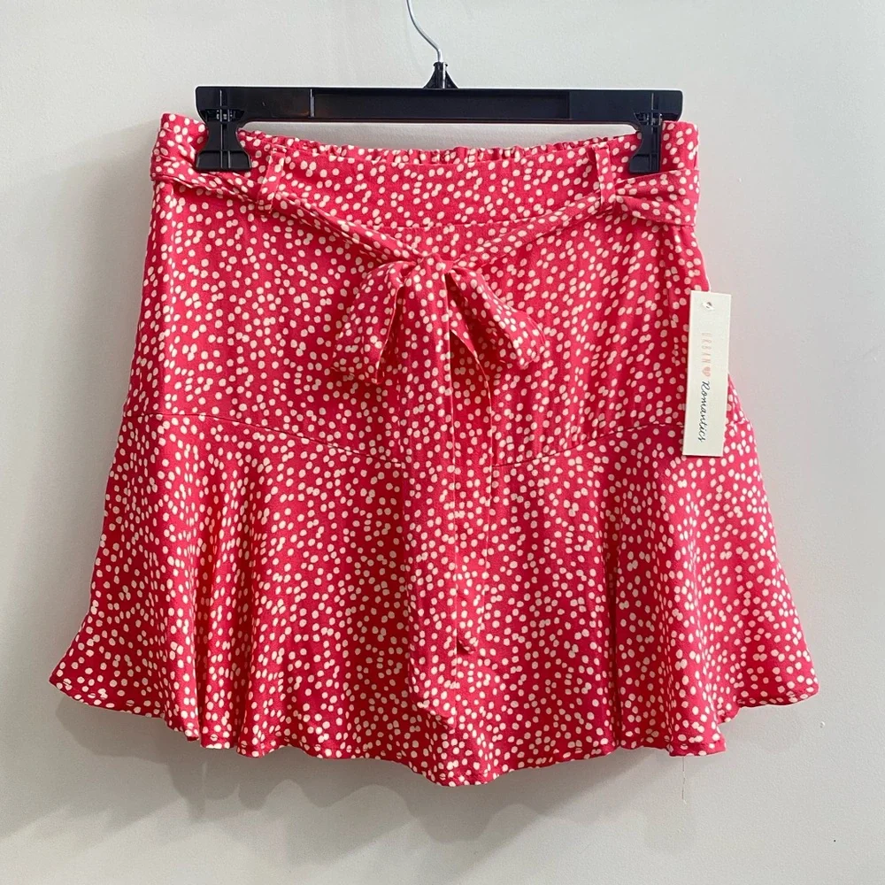 NWT URBAN Romantics Small Pink & White Ruffle Belted Mini Skirt Skort - Picture 1 of 6